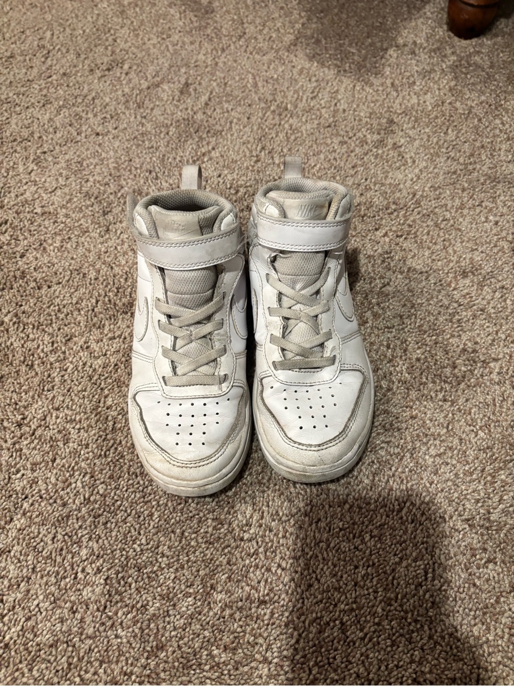 Nike Kids White High-Top Sneakers with Strap